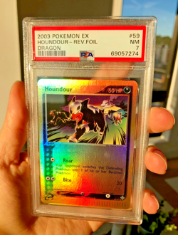 Pokemon TCG 2003 EX Dragon Houndour Reverse Foil 59/97 PSA 7 - Image 1