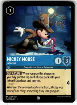 Mickey Mouse - Detective 8 Promo Disney Lorcana Promo Cards Lorcana Cold Foil NM - Image 1