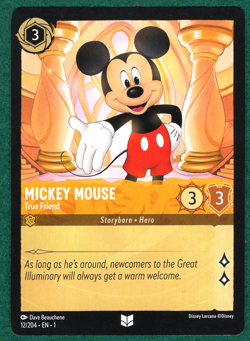 Mickey Mouse - True Friend - The First Chapter #12 - Disney Lorcana TCG Card - Image 1