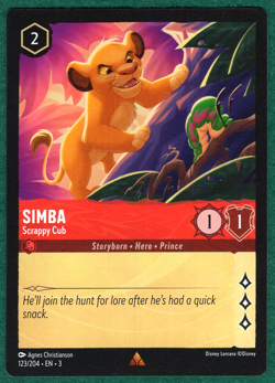 Simba - Scrappy Cub - Into the Inklands #123 - Disney Lorcana TCG Card - Image 1