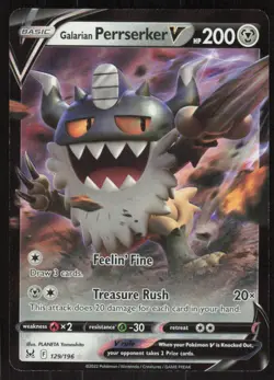 Pokemon TCG SWSH11: Lost Origin #129/196 Galarian Perrserker V NM - Image 1