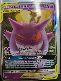 Pokemon Gengar & Mimikyu GX Team Up Holo Card 53/181 Ultra Rare SM - Image 1