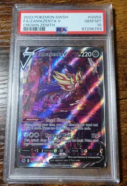 Zamazenta V GG54/GG70 PSA 10 Crown Zenith Full Art Pokemon Card Graded - Image 1