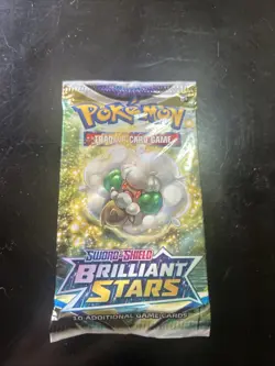 Nintendo Pokemon TCG Sword & Shield Brilliant Stars Booster Pack - 10 Cards 820650809965 - Image 1
