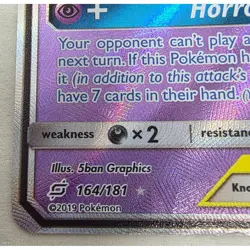 Pokemon Gengar & Mimikyu GX Team Up 164/181 Full Art Ultra Rare Holo Card EX - Image 4