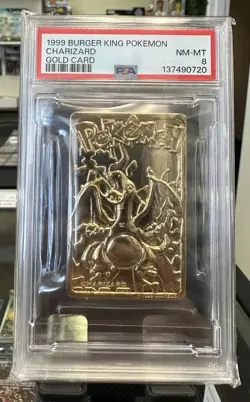 1999 BURGER KING POKEMON GOLD CARD - CHARIZARD PSA 8 - Image 2