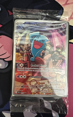 Team Rocket's Wobbuffet SVP203 Destined Rivals Pokemon Center Stamp Sealed Promo - Image 1