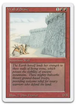 Wall of Stone (LP) Revised Edition 3ED Magic MTG - Image 1