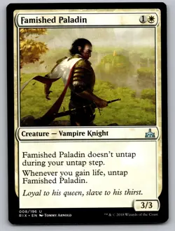 Famished Paladin 8 Uncommon Rivals of Ixalan Magic: The Gathering Near Mint - Image 1