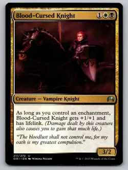 Blood-Cursed Knight 211 Uncommon Magic Origins Magic: The Gathering Near Mint - Image 1