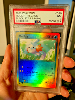 2003 Pokemon Mudkip Reverse Holo Black Star Promo #010 PSA 7 NM - Image 1