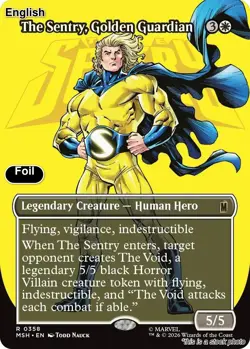 MTG: The Sentry, Golden Guardian (Borderless) EN [MSH - 358] Foil - Image 1