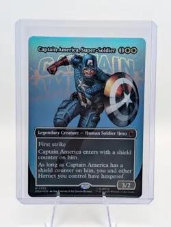 MTG Marvel Super Heroes Captain America Super-Soldier 352 Mythic Borderless Foil - Image 1