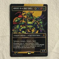 Heroes In A Half Shell (0096) Borderless Surge Foil - TMNT MTG - NM Digital 8bit - Image 1