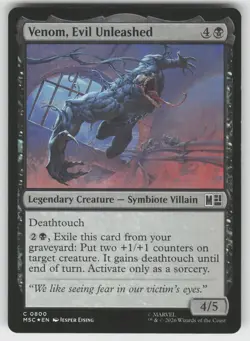 Venom, Evil Unleashed 800 Commander: Marvel Super Heroes MTG Foil NM - Image 1