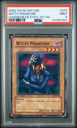 2002 YU-GI-OH! LEGEND OF BLUE EYES WHITE DRAGON 1ST EDITION WITTY PHANTOM PSA 9 - Image 1