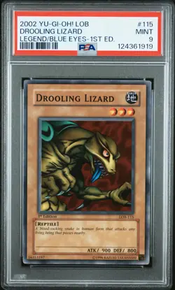 2002 YU-GI-OH LEGEND OF BLUE EYES WHITE DRAGON 1ST EDITION DROOLING LIZARD PSA 9 - Image 1