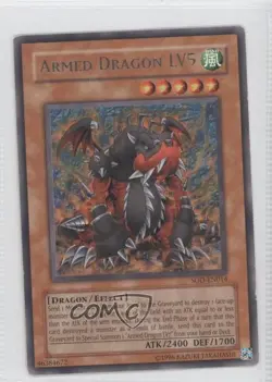 R - Armed Dragon LV5 Unlimited YuGiOh Soul of the Duelist #SOD-EN014 2004 READ - Image 1