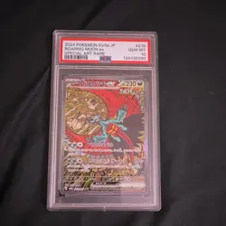 Pokemon PSA 10 Roaring Moon ex 218/187 SV8a JP SAR Holo Terastal Fest - Image 1