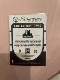 2016-2017 Karl Anthony Towns Optica Signature Series no.42 - Image 2