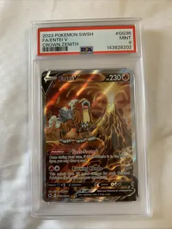 Entei v Crown Zenith Galarian Gallery Holo Ultra Rare TCG GG36/GG70 Psa 9 - Image 1