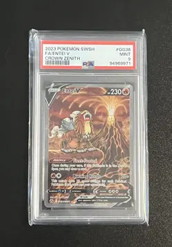 Entei v Crown Zenith Galarian Gallery Holo Ultra Rare TCG GG36/GG70 Psa 9 - Image 1