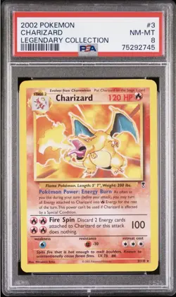 2002 Pokemon Charizard Legendary Collection 3/110 PSA NM-MT - Image 1