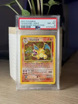 Charizard 3/110 Holo Rare Pokemon 2002 Legendary Collection PSA 8 NM-MT - Image 1