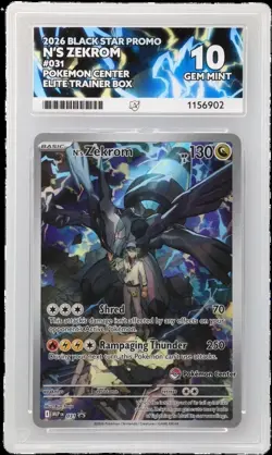 Pokemon TCG N's Zekrom 031 Black Star Promo Pokemon Center Stamped - Ace 10 - Image 1