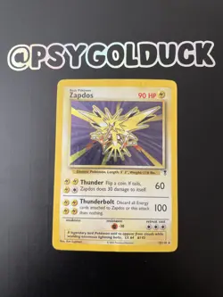 Pokemon Card Trading Card Legendary Collection No. 19/110 Zapdos Holo Played - Image 1