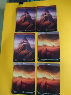 Unstable 3 Mountain x Plains Full ARt Basic Land MTG 6 Cards - Image 1