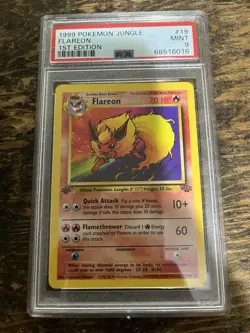 Pokemon PSA 9 1st Edition Flareon 19/64 Jungle Non Holo Vintage Card Mint - Image 1