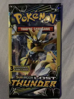 Pokemon TCG Sun and Moon Lost Thunder Booster 3 Card Pack - Image 1