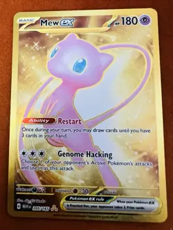 Pokemon TCG Mew Ex 205/165 Ultra Rare Metal Card Scarlet & Violet 151 LP - Image 1