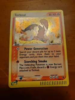 Pokemon TCG Torkoal Holo Card 12/97 Dragon LP/MP - Image 1