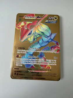 Rayquaza Vmax Gold Metal Pokemon Card Fan Art! - Image 1
