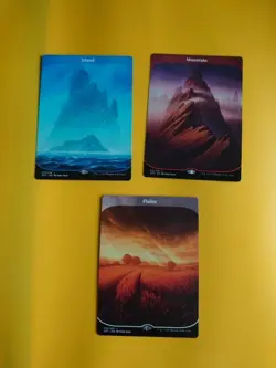 MTG Card. Unstable Full ARt Basic Lands MTG 3 Cards Plains,Island & Mountain. - Image 1