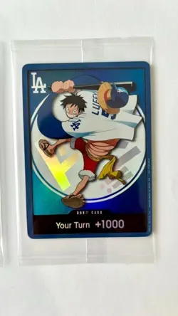 2 - 2026 ONE PIECE LOS ANGELES DODGERS MONKEY D LUFFY DON CARD PROMO - Image 3