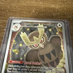 Pokemon Center Exclusive Noctowl TCG Card ETB Black Star Promo SVP 144 NM Fresh - Image 4