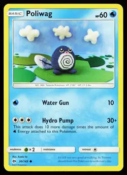 Poliwag 30/149 Common Sun & Moon Base Set Asako Ito Pokemon Card - Image 1