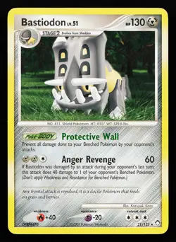 Bastiodon 21/123 Regular Rare Mysterious Treasures Pokemon Card - Image 1