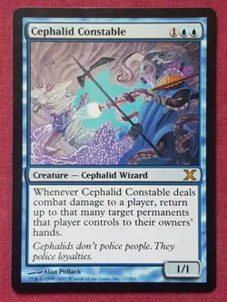 Magic The Gathering 10TH EDITION CEPHALID CONSTABLE blue card MTG - Image 1