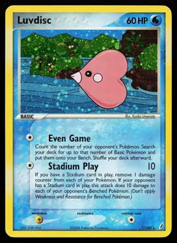 Luvdisc 7/100 Holo Rare Crystal Guardians Pokemon Card - Image 1