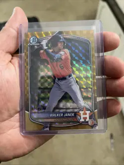 2025 Bowman Chrome Draft 1st Walker Janek Gold Geometric Refractor #11/50 Astros - Image 4