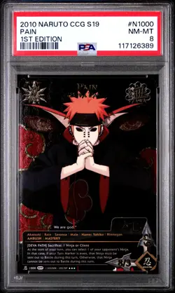 Pain PSA 8 Near-Mint-Mint Naruto CCG Super Rare [DEVA PATH] - Image 1