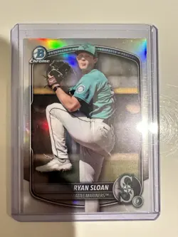 2024 Bowman Draft Ryan Sloan 1st Refractor Auto /499, 3x Refractor, 5x Chrome - Image 3