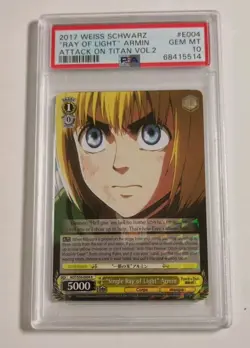 Weiss Schwarz PSA 10 Attack On Titan VOL 2 Single Ray Of Light Aarmin E004 2017 - Image 1