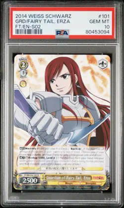 2014 Weiss Schwarz FT/EN-S02-101 R Guardian of Fairy Tail, Erza PSA 10 GEM MINT - Image 1
