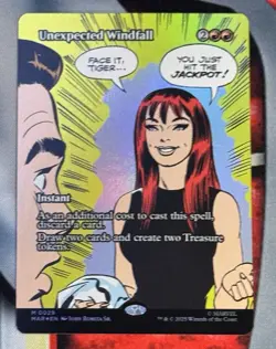 Unexpected Windfall - 0029 - M - Borderless - Foil - Spider-Man - MTG - NM/M - Image 1