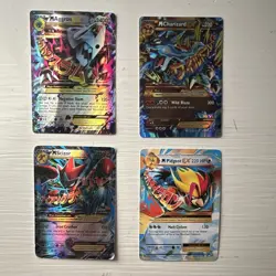 Pokemon TCG 4-Card Mega EX Holo Lot XY English M Charizard Aggron Pidgeot Scizor - Image 1